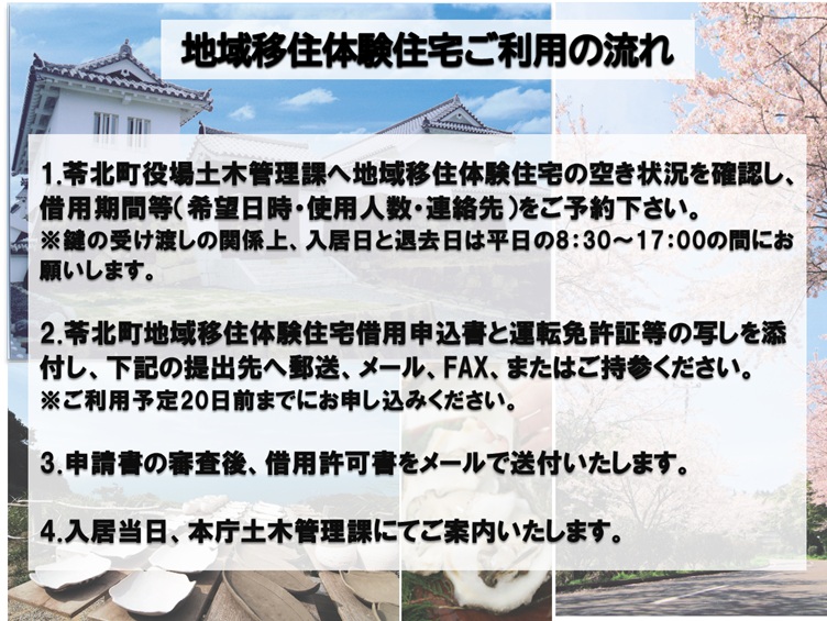 地域移住体験住宅ご利用の流れ